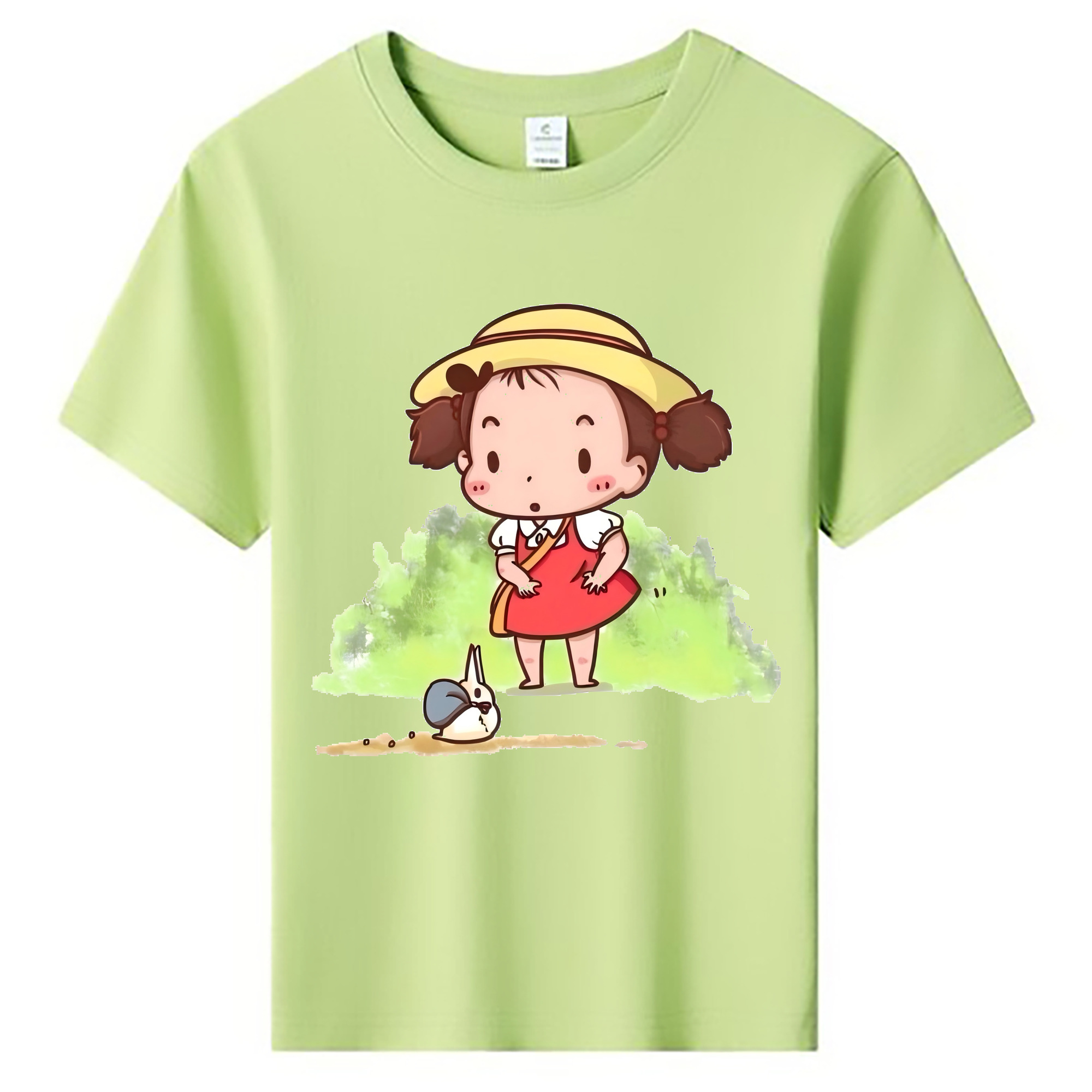 （画像用） となりのトトロ 草壁メイ 草壁サツキ My Neighbor Totoro Satsuki Kusakabe Mei Kusakabe 綿100％キッズTシャツ（フロントプリント）